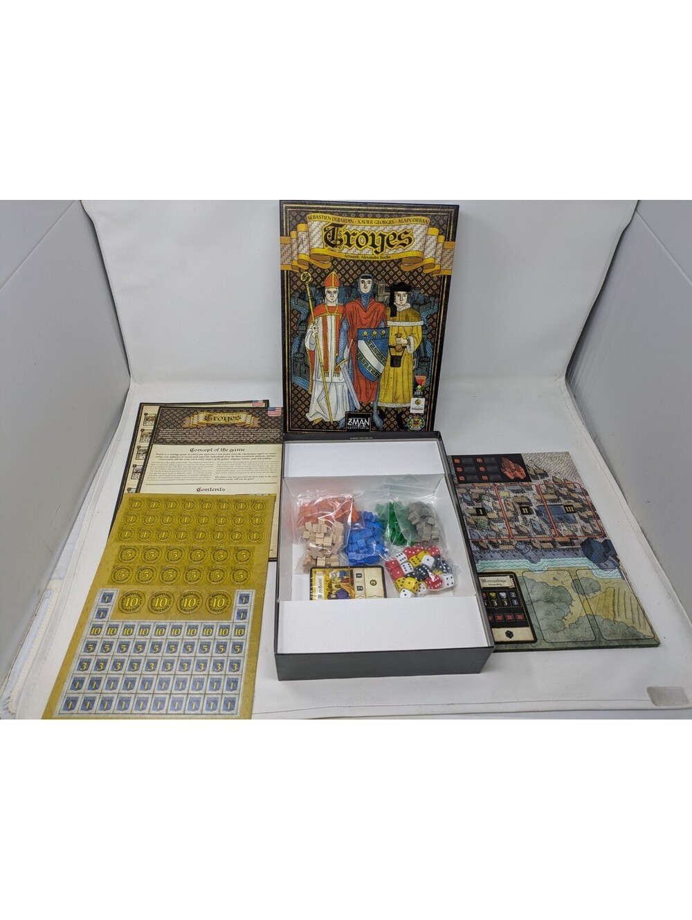 Troyes Board Game Complete Very Nice Condition Z-Man